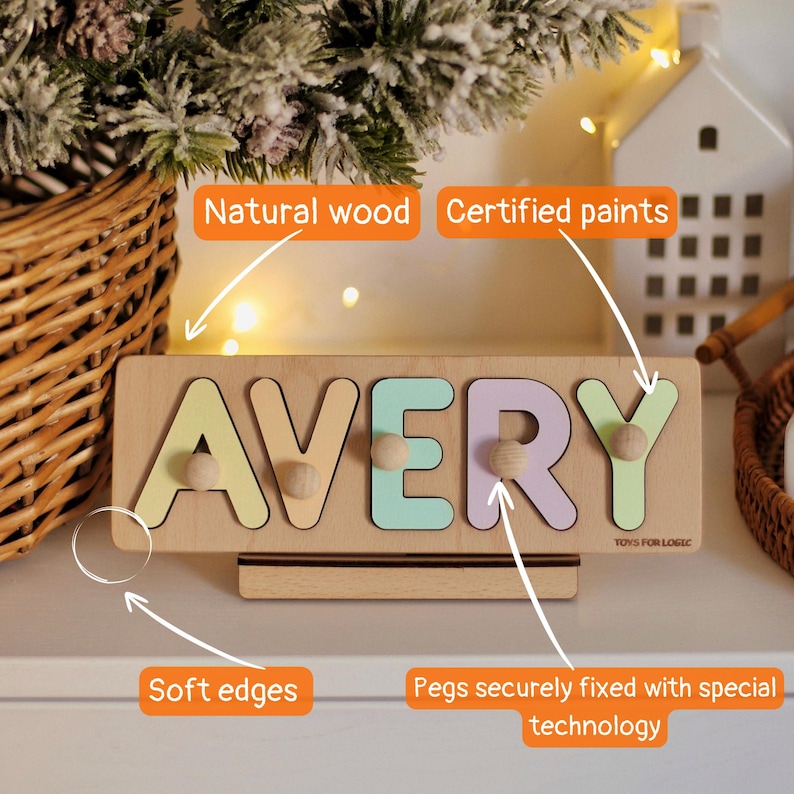 Personalized Wooden Name Puzzle | Custom Baby Toy NO