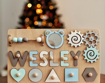 1st Birthday Gift Personalized Name Puzzle Boy Name Board Baby Gift First Birthday Toddler Custom Wooden Puzzle