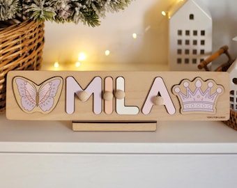 Name Puzzle Baby Girl 1st Birthday Gift Personalized Baby Puzzle Christmas Baby Gifts New Baby Gift Custom Wooden Puzzle