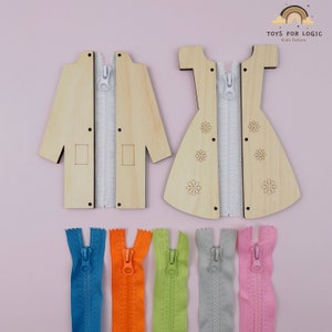 Busy Board Parts Coat with zipper Busy Board details Dress with zipper Busy Board pieces Busy board elements Busy board accessories