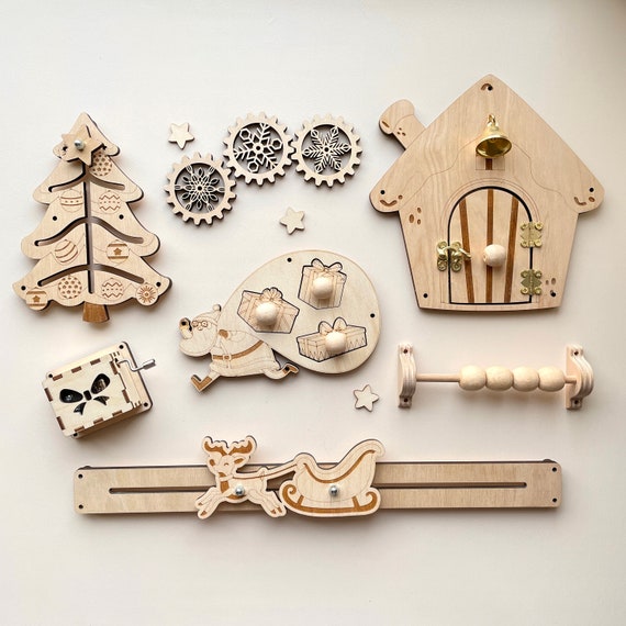 Busy board parts, Christmas baby gift DIY, Busy board pieces, Busy board accessories, Christmas Busy board
