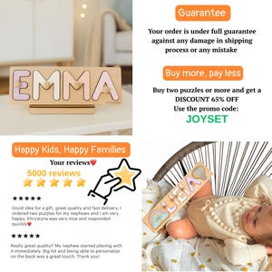 Personalized Wooden Name Puzzle | Custom Baby Toy image 15