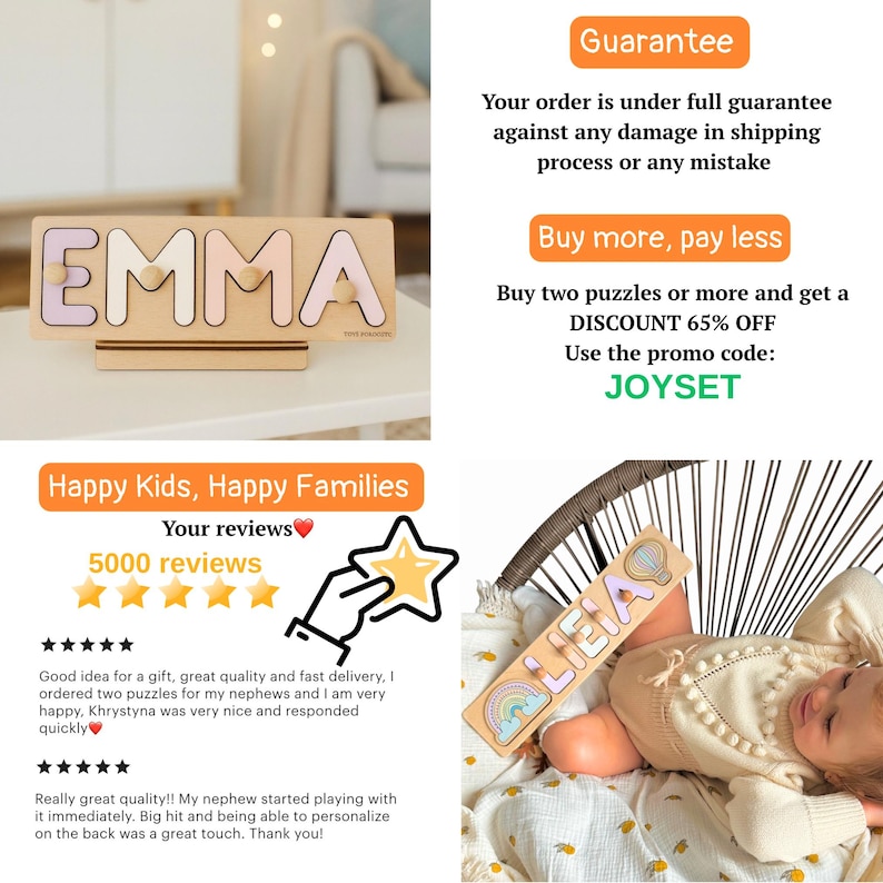 Personalized Wooden Name Puzzle | Custom Baby Toy image 15