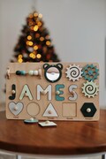 1st Easter Name Puzzle First Birthday Gift Newborn gift Boy Custom Busy Board for Kids 1 year old