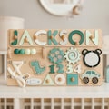 Personalized Busy Board - 1 year old Gift, Baby Name Puzzle