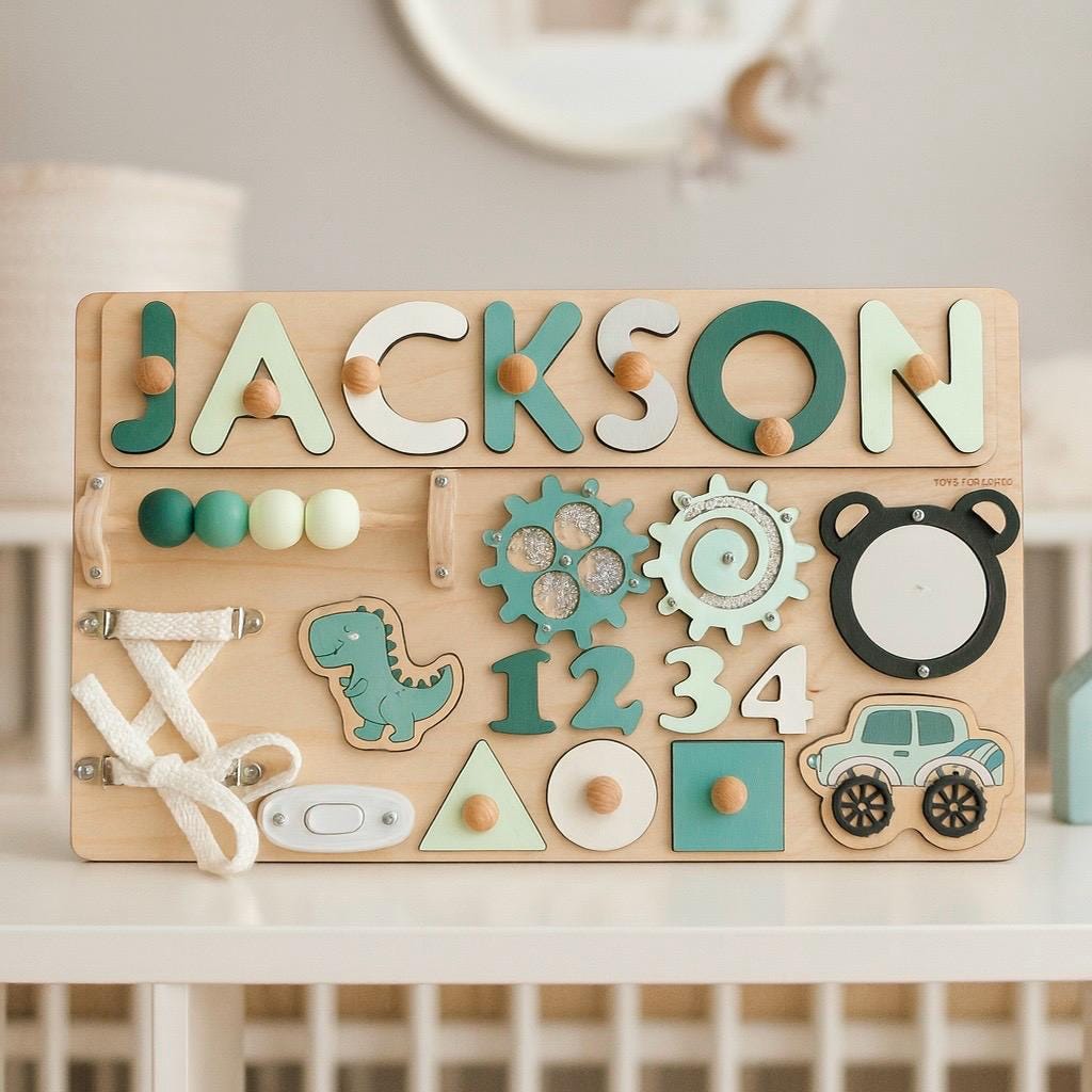 Lot 3 Montessori Busy Board Matériaux Bricolage – Activités Sensorielles Portables Pour Enfants