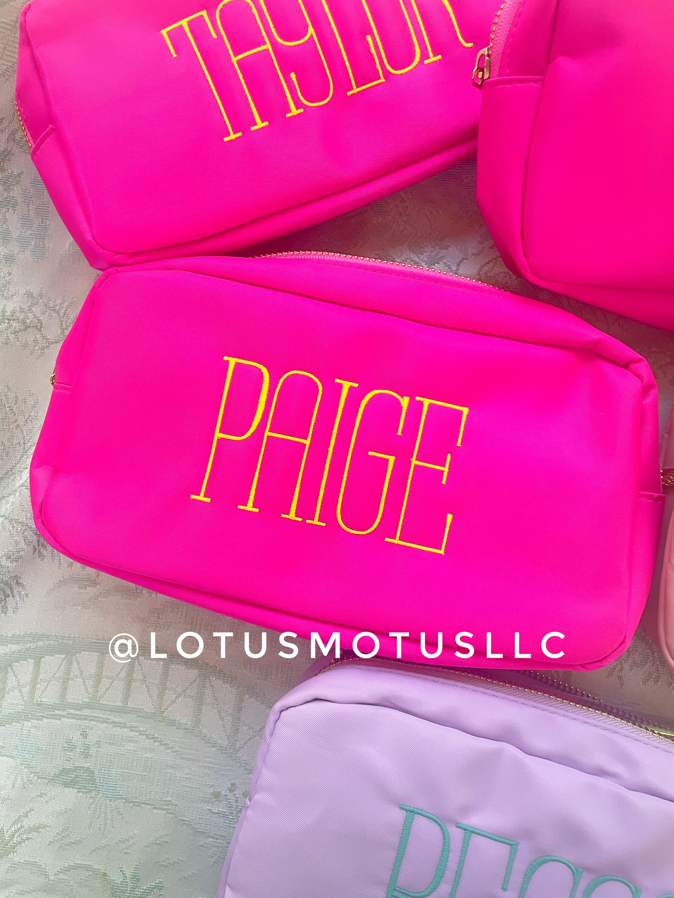 Monogrammed Cosmetic Bag Personalized 