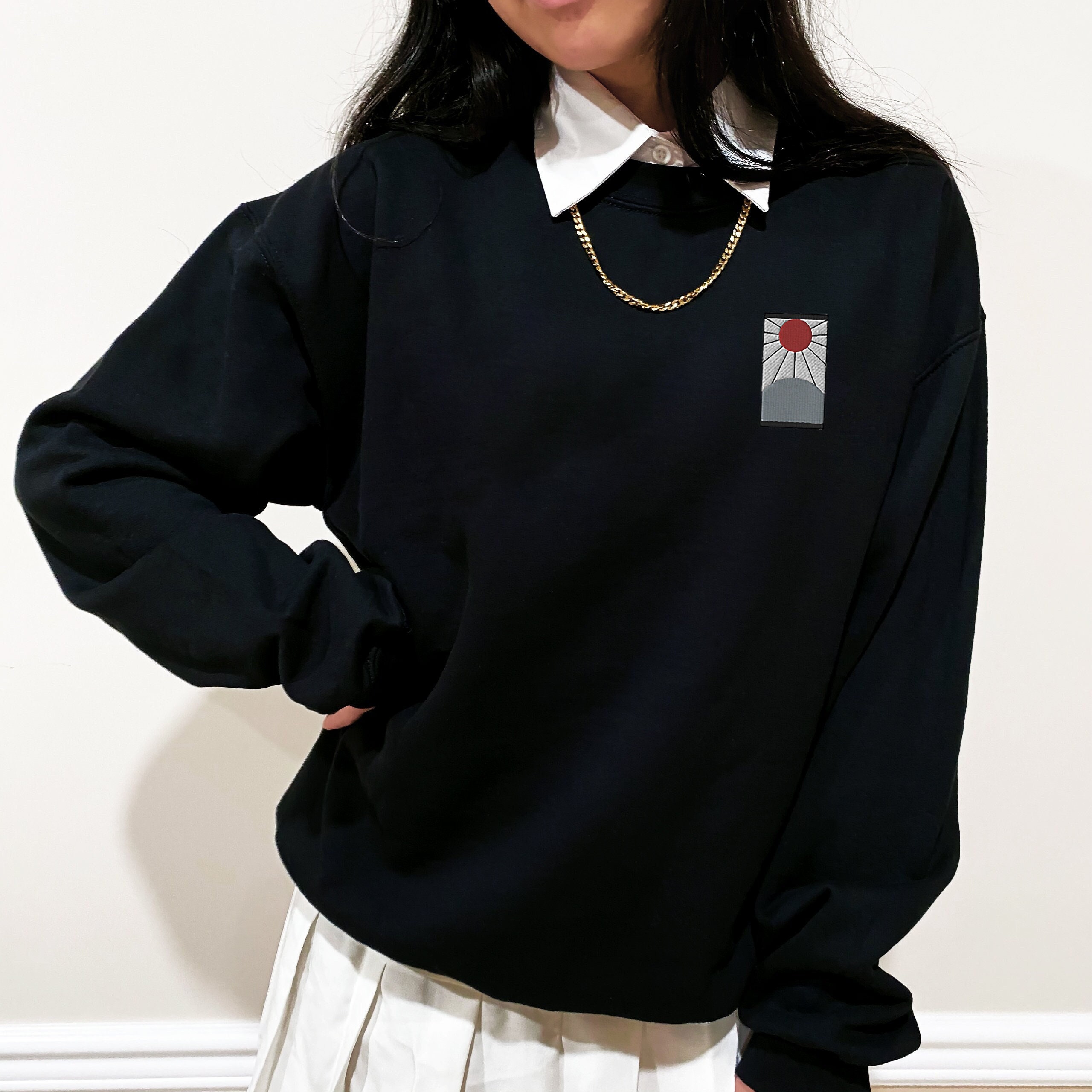 demon slayer embroidered hoodie