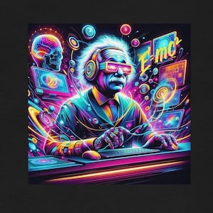 Albert Einstein Gift | E = MC2 Neon Einstein Quote T-shirt