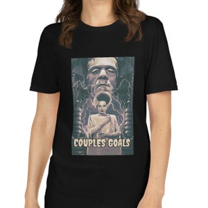 Couples Goals Vintage Halloween Bride of Frankenstein T-shirt