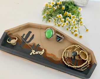 Sedona Tray | jewelry dish | trinket tray | handmade | gift | housewarming | southwestern | boho | cactus | birthday | housewarming | vibes