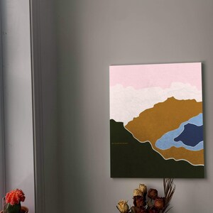 Art print Illustration - Mountains under pond
