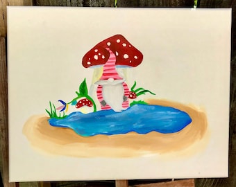 Gnome canvas painting 8x16