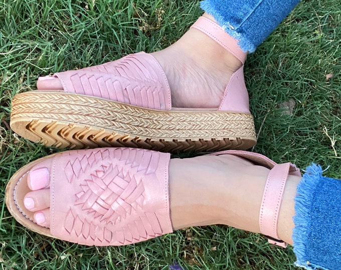 huaraches platform sandals