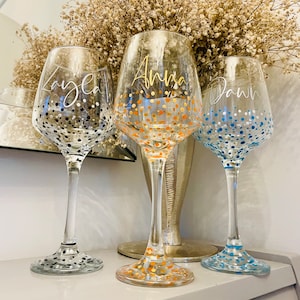 Wine glass personalised and hand painted gift birthday age name