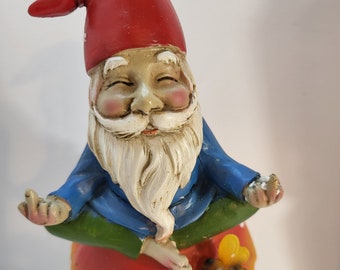 Meditating garden gnome