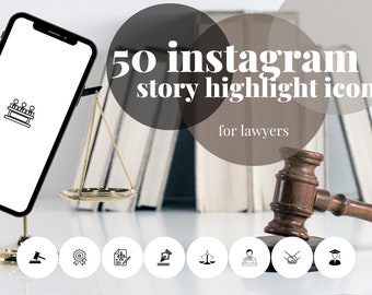 LAWYER Instagram Story Highlights Icons Covers | Instagram Highlights | 50 covers | Icons | LAW lawyers