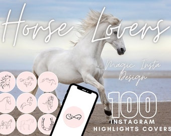 Horse Lovers Instagram Story Highlights Icons Covers | Instagram Highlights | 100 covers | Icons | Horse Rider Riding Racing Horses