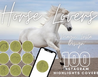 Horse Lovers Instagram Story Highlights Icons Covers | Instagram Highlights | 100 covers | Icons | Horse Rider Riding Racing Horses