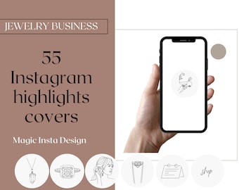 Jewelry Business Instagram Story Highlights Icons Covers | Instagram Highlights | 55 covers | Jewellery Shop Handmade Crystal Schmuck