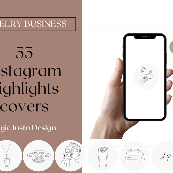 Jewelry Business Instagram Story Highlights Icons Covers | Instagram Highlights | 55 covers | Jewellery Shop Handmade Crystal Schmuck