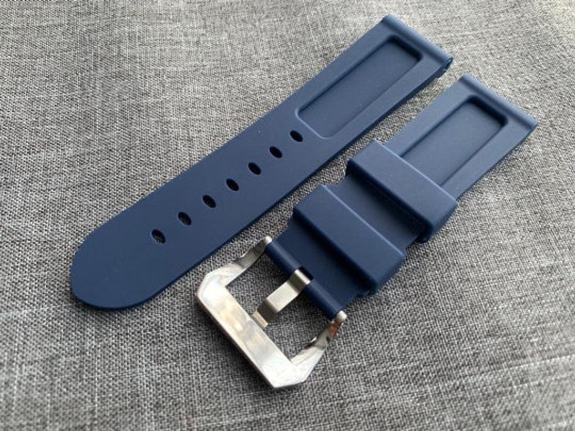 24MM Officine Panerai Blue Rubber Strap Band Gift fast | Etsy