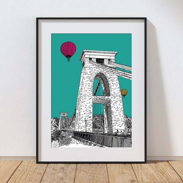 Clifton Suspension Bridge Bristol Art Poster Print *Digital Download* Printable Art A2 A3 A4