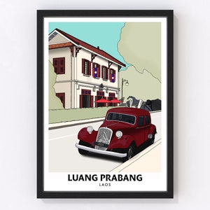 Luang Prabang Laos Giclee Fine Art Travel Print - Original Artwork A2 A3 A4 A5 Framed/Unframed