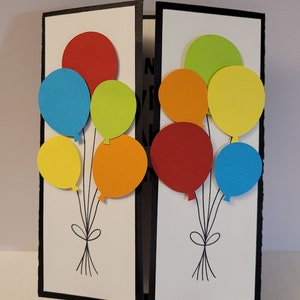 Carte ballon d’anniversaire avec salutation à l’intérieur, carte pour tous les âges