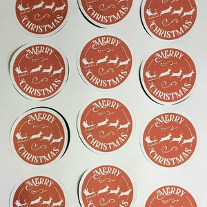 Stickers Joyeux Noël, Rouge, Père Noël, Renne, Noël, Vacances, Courrier, Cadeaux, Sceau, Carte