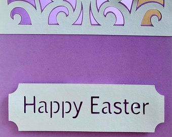 Easter tulip card, Blank Inside,  Pink, Purlple, Easter, Holiday, Friends, Family, Loved Ones