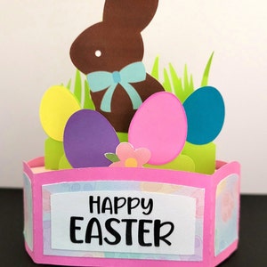 Pop-up Lapin en chocolat Joyeuses Pâques