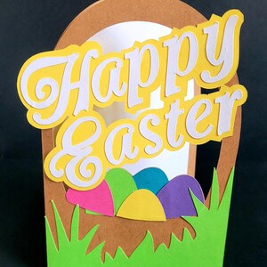 Carte panier Joyeuses Pâques, vierge à l'intérieur