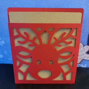 Carte de renne de Noël, vierge à l’intérieur, pour tous les âges