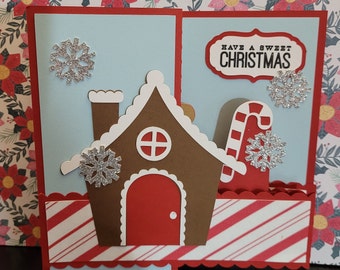 Gingerbread Card, Blank, Candy Cane, Gingerbread House, Gingebreadrman, Snowflakes, Heart, Car For All Ages