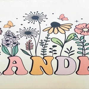 Une fête des mères pour grand-mère, blanc à l'intérieur, blanc, fleurs, tulipes, oeil noir Susan, marguerite, grand-mère, gueule