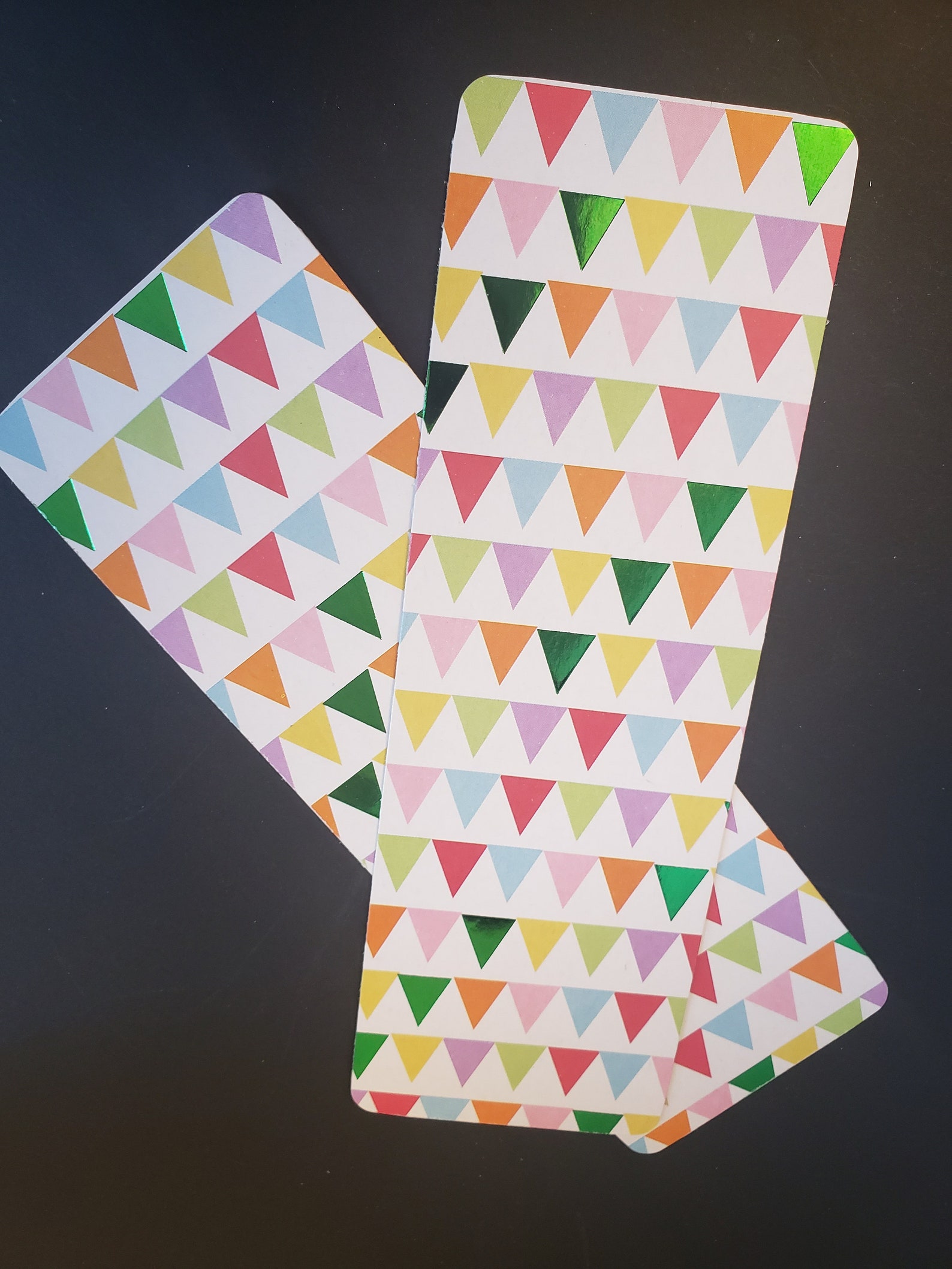 Colorfully Triangle Banner Bookmark Cardstock or Laminated Etsy