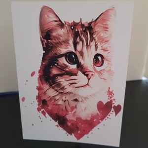 Carte de Saint-Valentin chat, vierge à l'intérieur