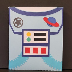 Carte d’astronaute ou invitation d’anniversaire, Vierge à l’intérieur, Espace, Planète, Commandant, Astronaute, Pour tout âge