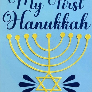 Ma première carte de Hanoukka, intérieur vierge, menorah, Hanoucca, fête, enfant, garçon, fille