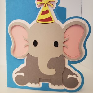 Carte d’anniversaire Pop-Dot Elephant, Blank Inside, Anniversaire, Enfants, Garçon, Fille, 1er anniversaire,