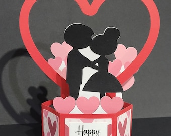 Carte pop-up couple de la Saint-Valentin