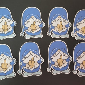 Ensemble de 8 autocollants de nain de Hanoukka, Dreidel , Vacances,