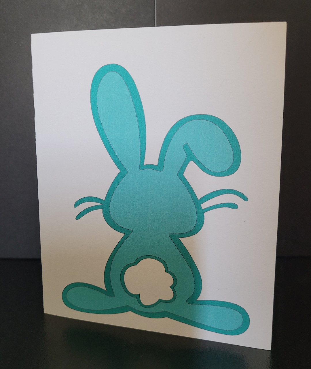 Cottontail Rabbit Card Floppy the Cottontail Bunny Card, Blank, Teal, Cottontail, Rabbit ...