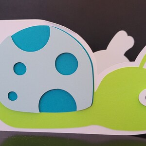 Carte d’escargot, Vierge à l’intérieur, Anniversaire, Vert, Bleu, Taches, Slime