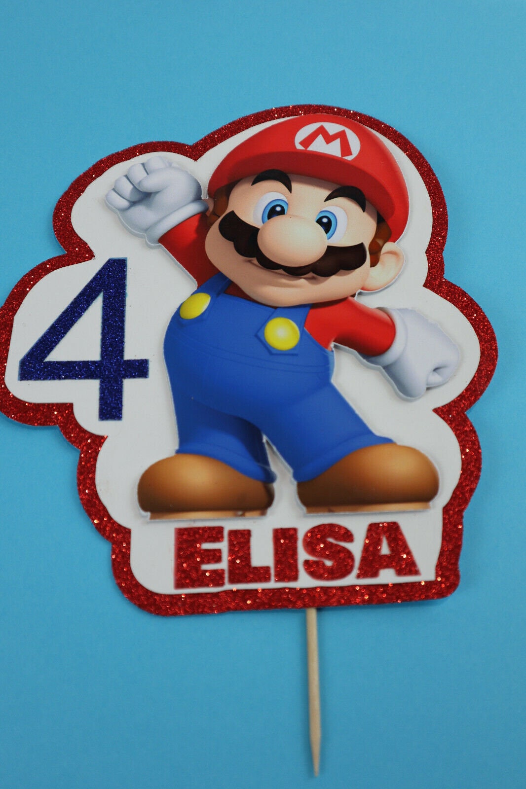 Super Mario themed Personalised Cake Topper shipping from the | Etsy