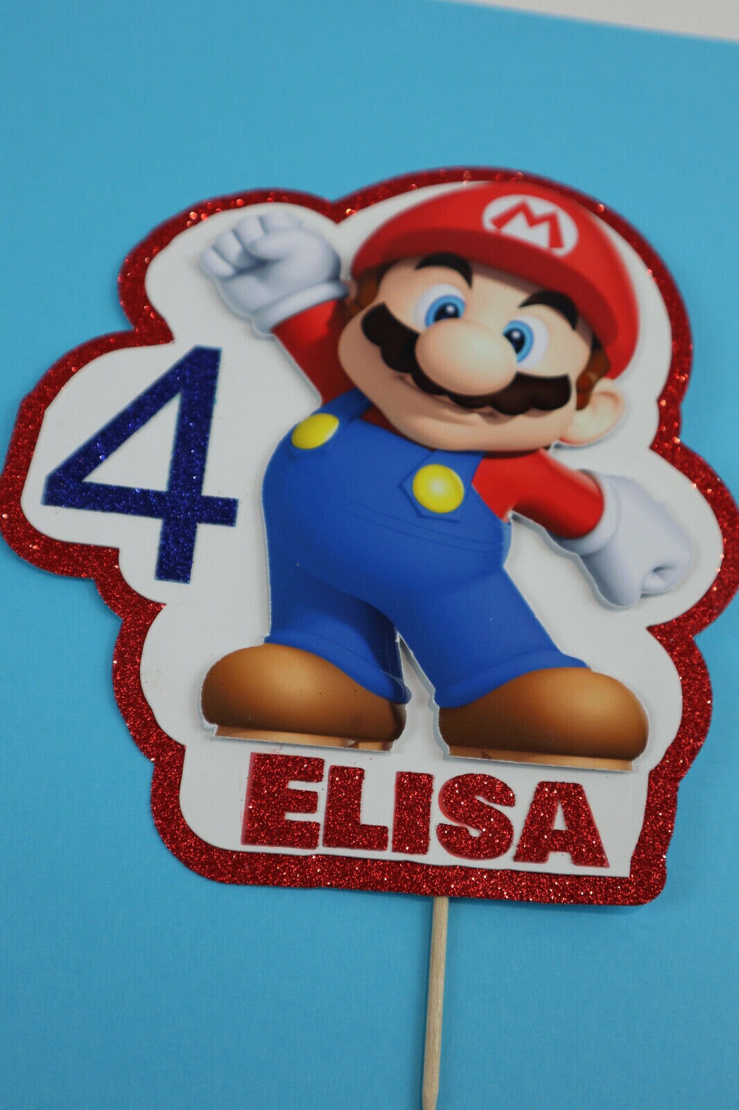 Super Mario themed Personalised Cake Topper shipping from the | Etsy