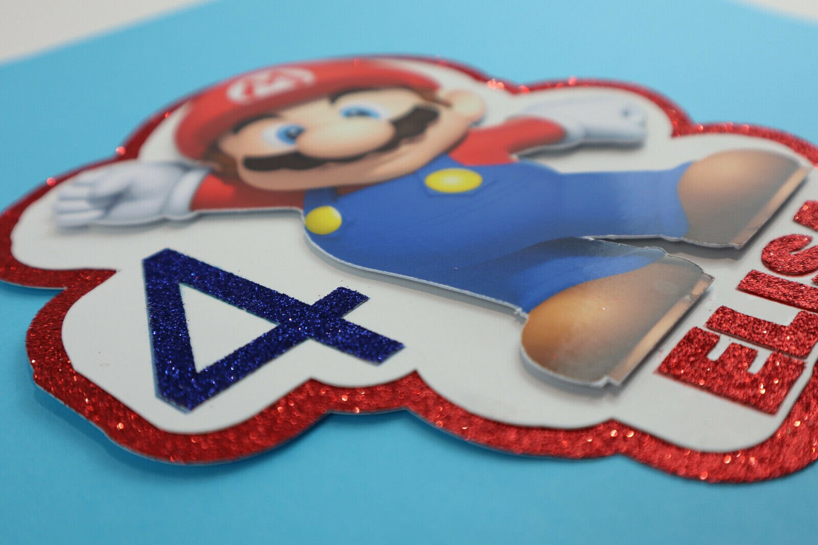 Super Mario themed Personalised Cake Topper shipping from the | Etsy