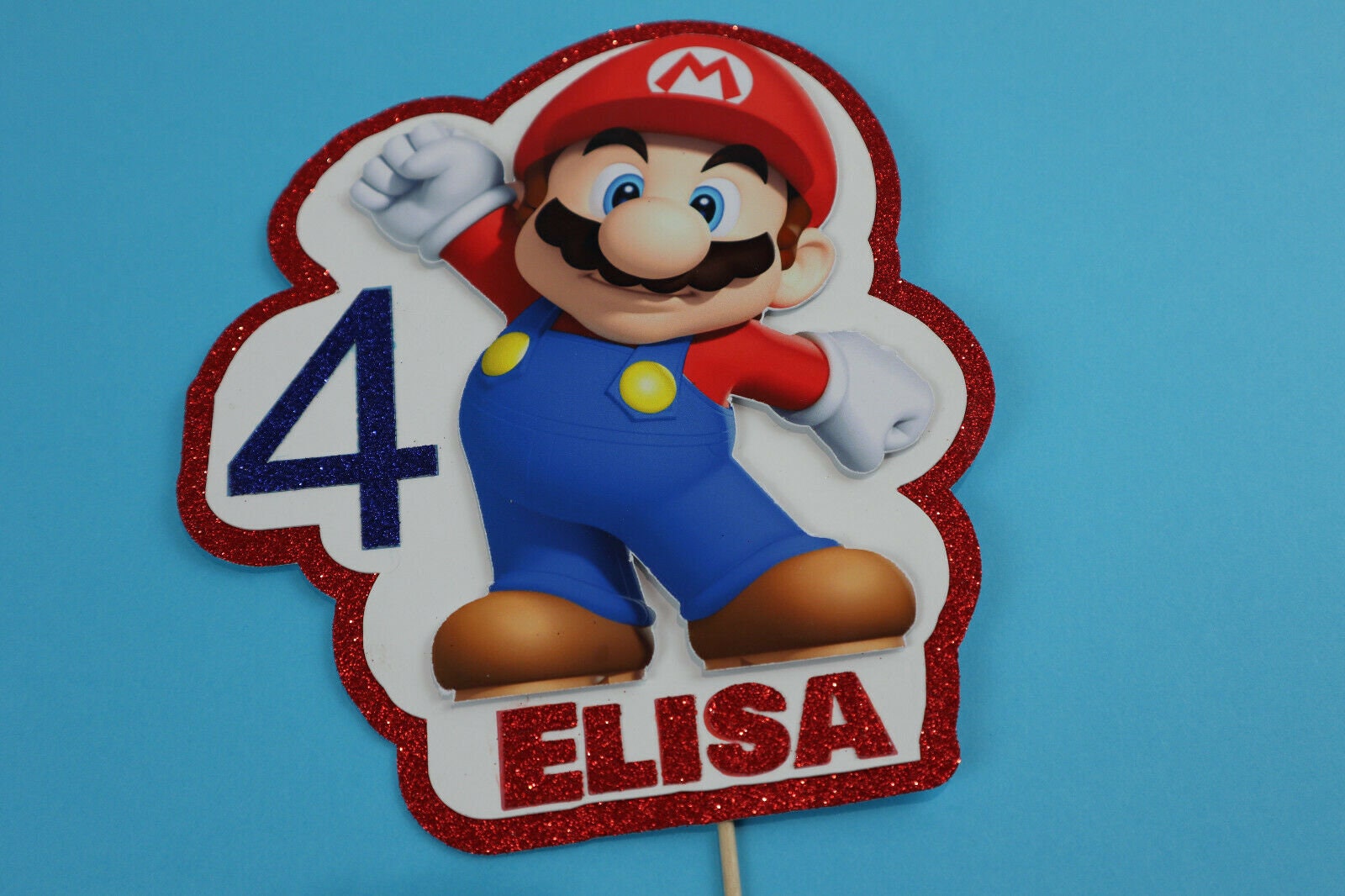 Super Mario themed Personalised Cake Topper shipping from the | Etsy