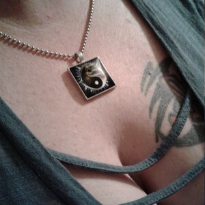Yin Yang Silver Pendant Necklace